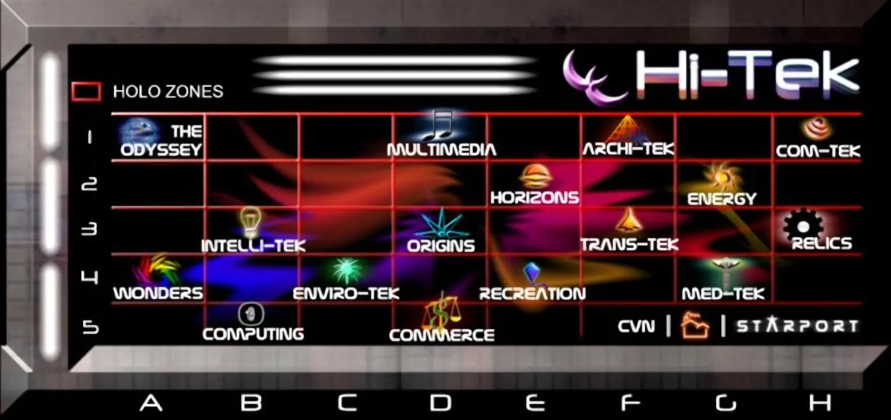 Hi-Tek neon isometric colony map, restored and upscaled